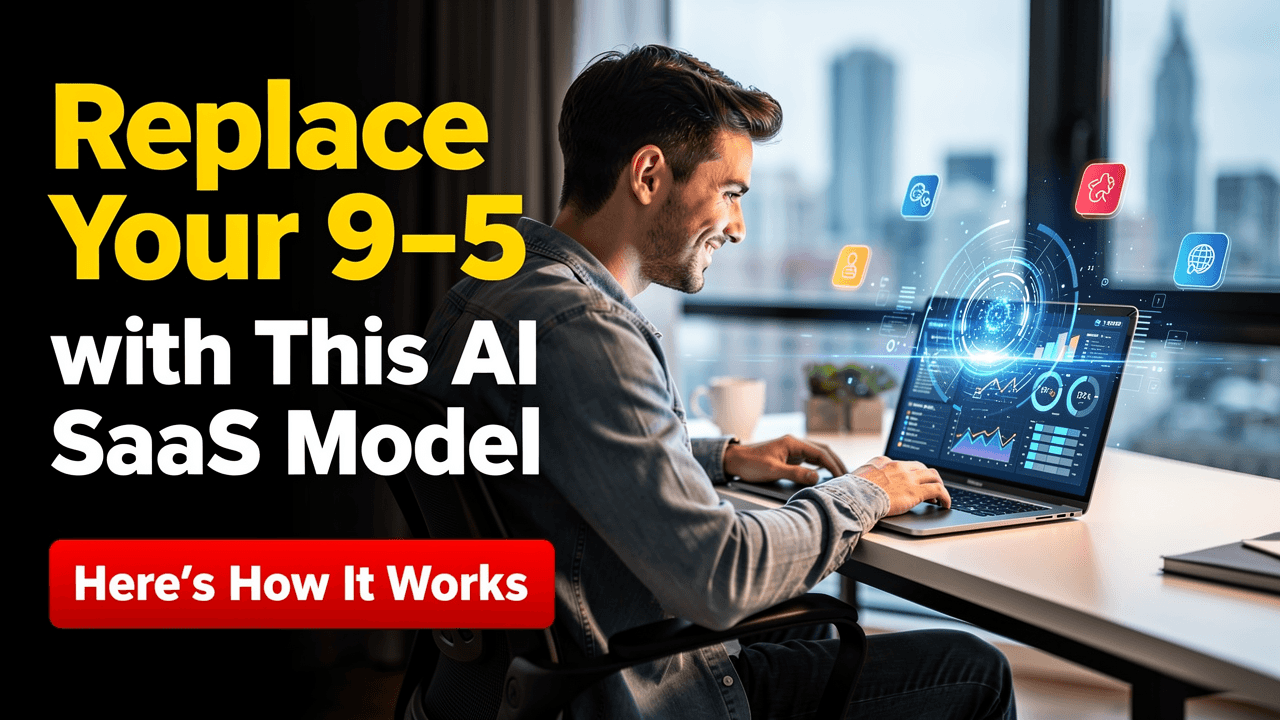 AI-generated SaaS business YouTube thumbnail