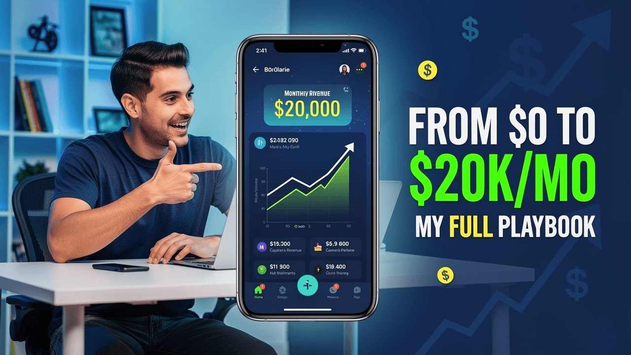 AI-generated mobile app income YouTube thumbnail
